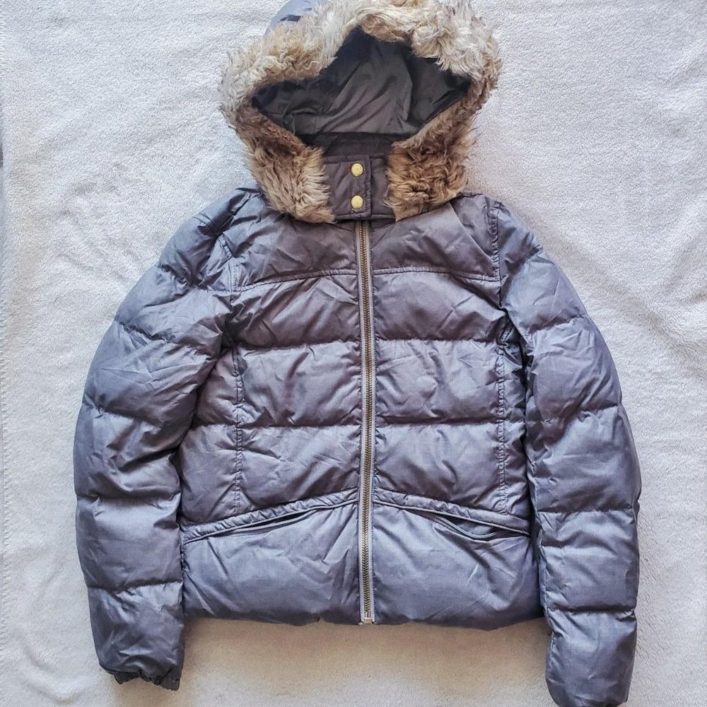 greenish grey Juicy Couture winter jacket short puffer coat